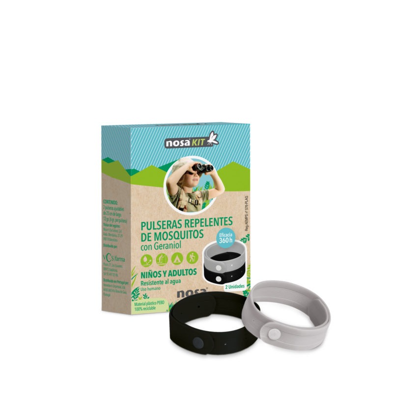 nosakit pulseira antimosquitos preta cinza